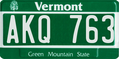 VT license plate AKQ763