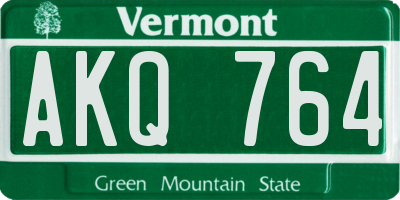 VT license plate AKQ764