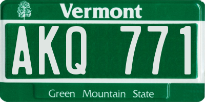 VT license plate AKQ771