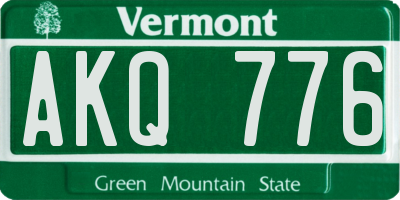 VT license plate AKQ776
