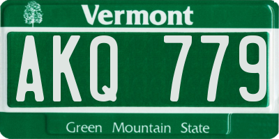 VT license plate AKQ779