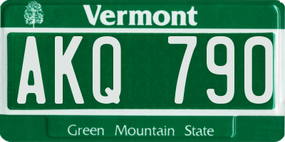 VT license plate AKQ790