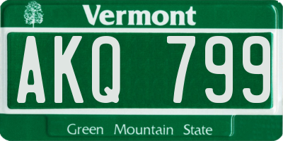 VT license plate AKQ799