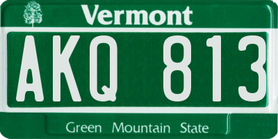 VT license plate AKQ813