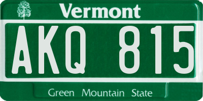 VT license plate AKQ815