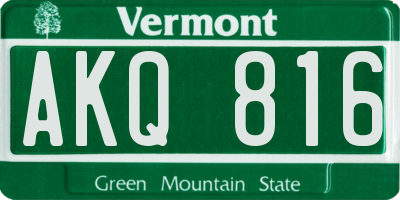VT license plate AKQ816