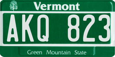 VT license plate AKQ823