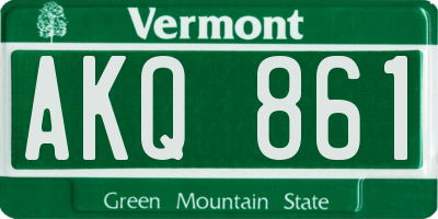 VT license plate AKQ861