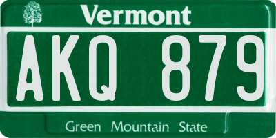 VT license plate AKQ879