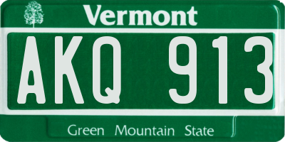 VT license plate AKQ913