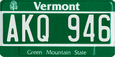 VT license plate AKQ946