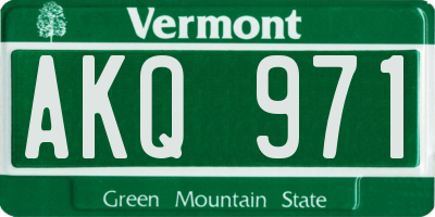 VT license plate AKQ971