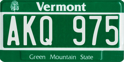 VT license plate AKQ975