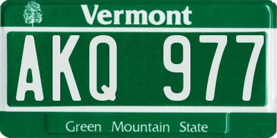 VT license plate AKQ977
