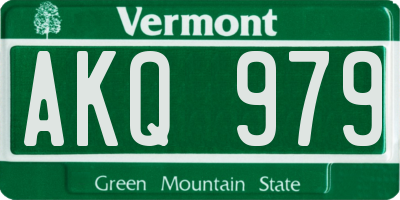 VT license plate AKQ979