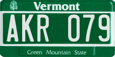 VT license plate AKR079