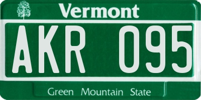 VT license plate AKR095