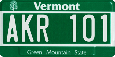 VT license plate AKR101