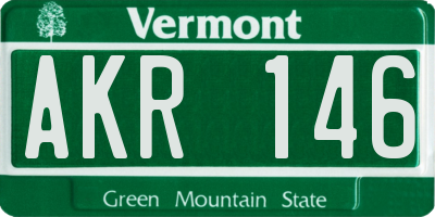 VT license plate AKR146