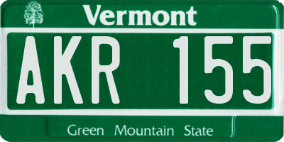 VT license plate AKR155