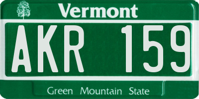 VT license plate AKR159