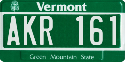 VT license plate AKR161