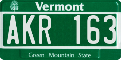 VT license plate AKR163