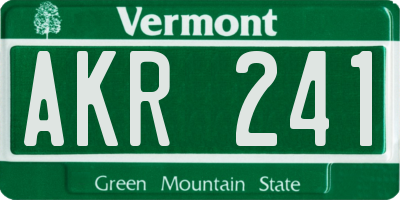 VT license plate AKR241