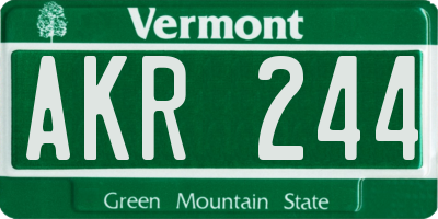 VT license plate AKR244
