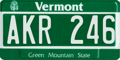 VT license plate AKR246
