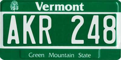 VT license plate AKR248