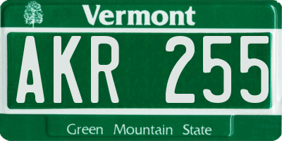 VT license plate AKR255