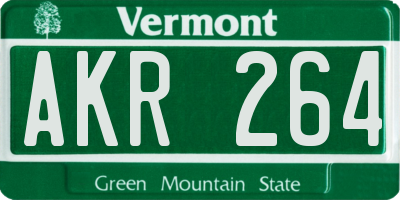 VT license plate AKR264