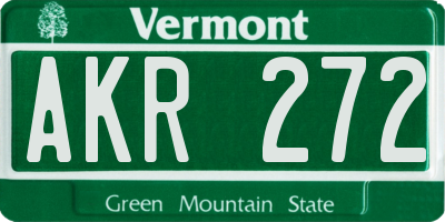 VT license plate AKR272