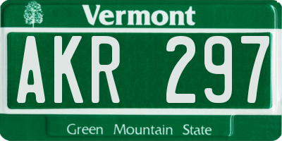 VT license plate AKR297