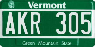 VT license plate AKR305
