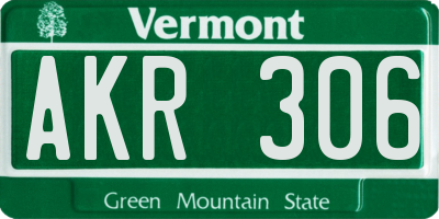 VT license plate AKR306