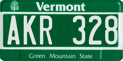 VT license plate AKR328