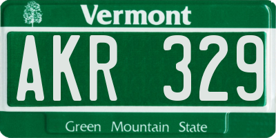 VT license plate AKR329