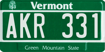VT license plate AKR331