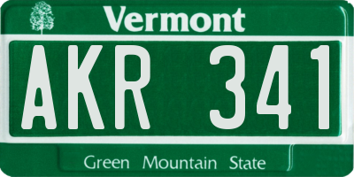 VT license plate AKR341