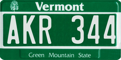 VT license plate AKR344