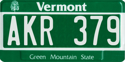 VT license plate AKR379