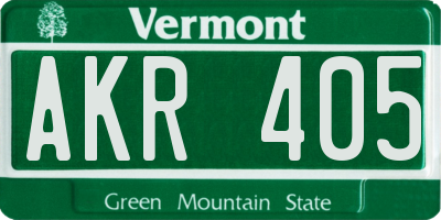 VT license plate AKR405