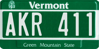 VT license plate AKR411