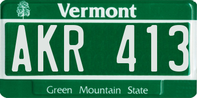 VT license plate AKR413