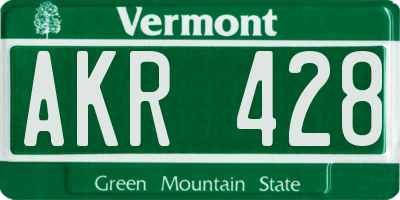 VT license plate AKR428