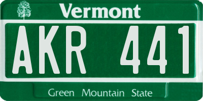 VT license plate AKR441