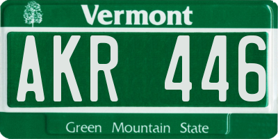 VT license plate AKR446
