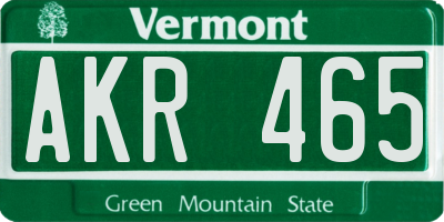 VT license plate AKR465